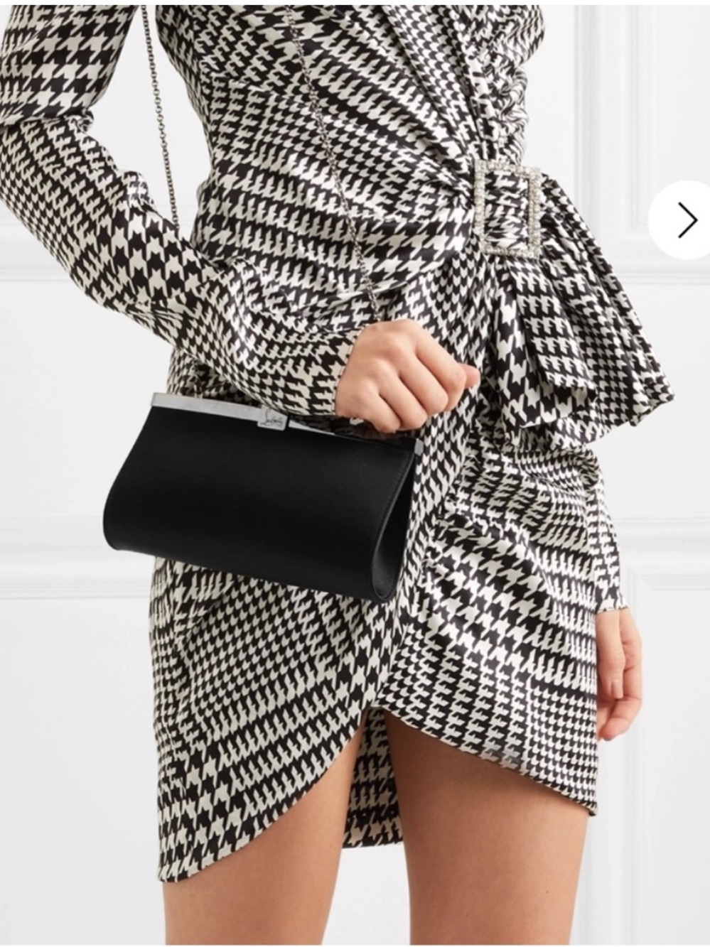 Christian Louboutin Palmette Black Leather Clutch Crossbody